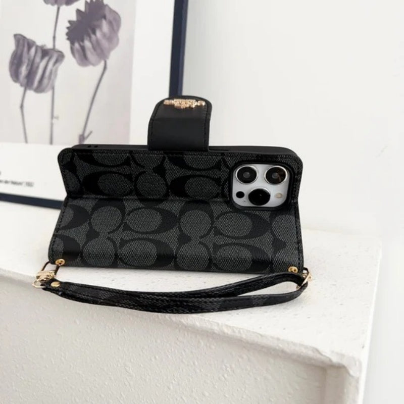 Leather Flip iPhone Case With Card Holder