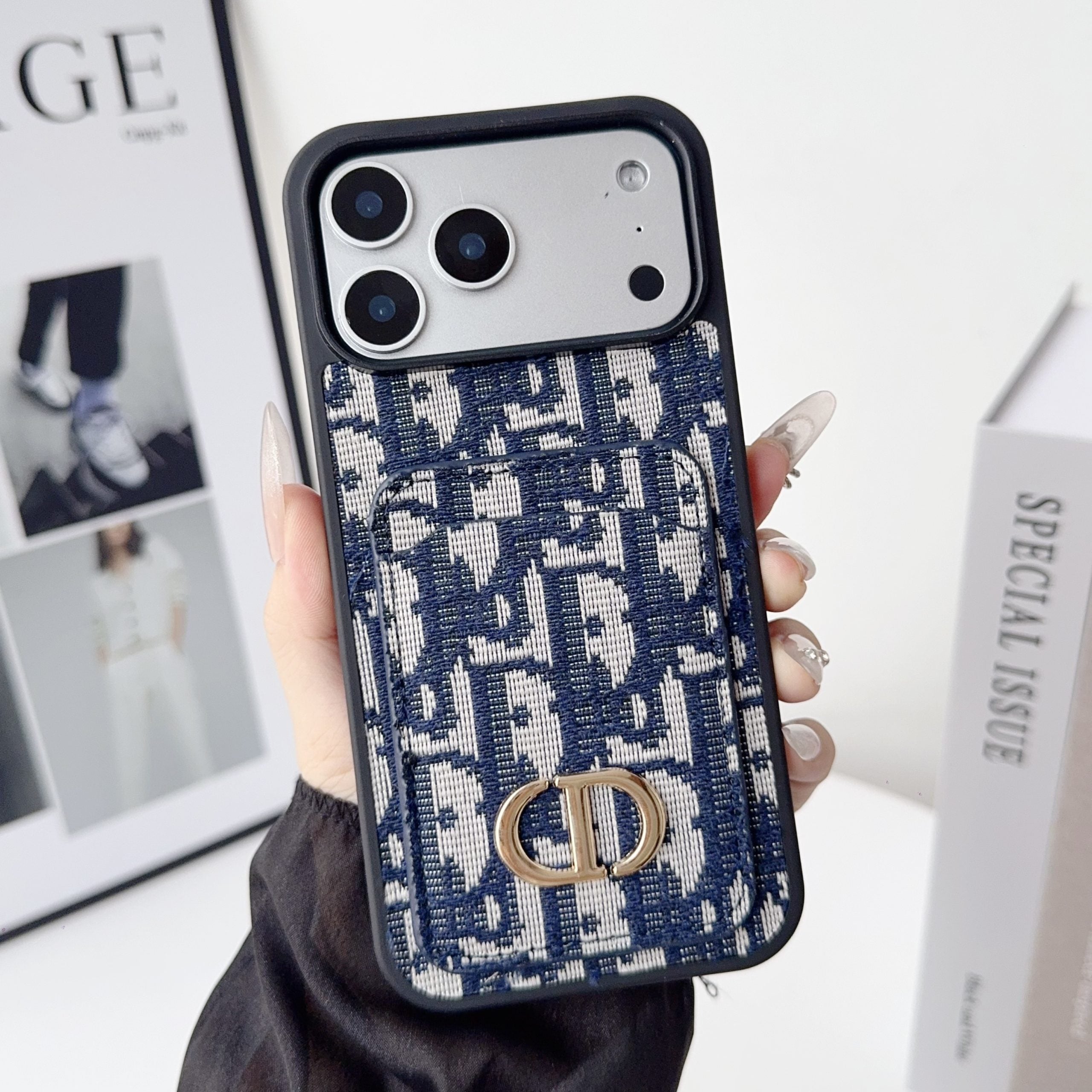 Dior Phone Case Card Holder for iPhone 17 Series