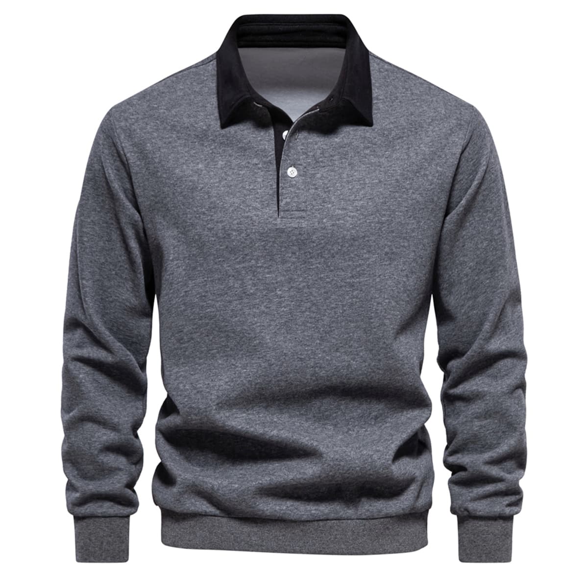 Men’s Long Sleeve Polo Collar Sweatshirt