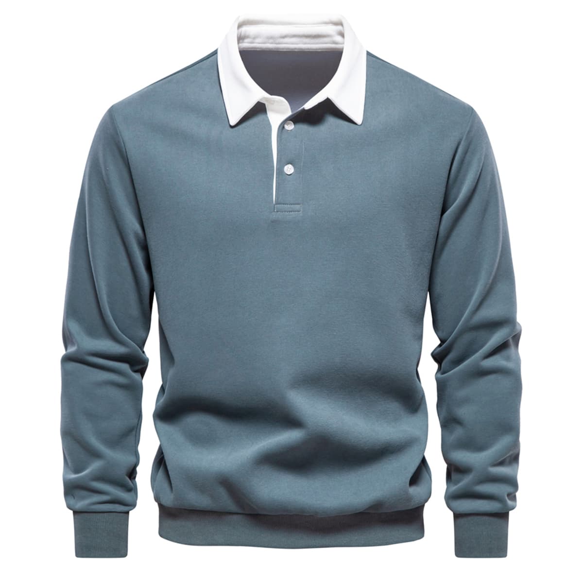 Men’s Long Sleeve Polo Collar Sweatshirt