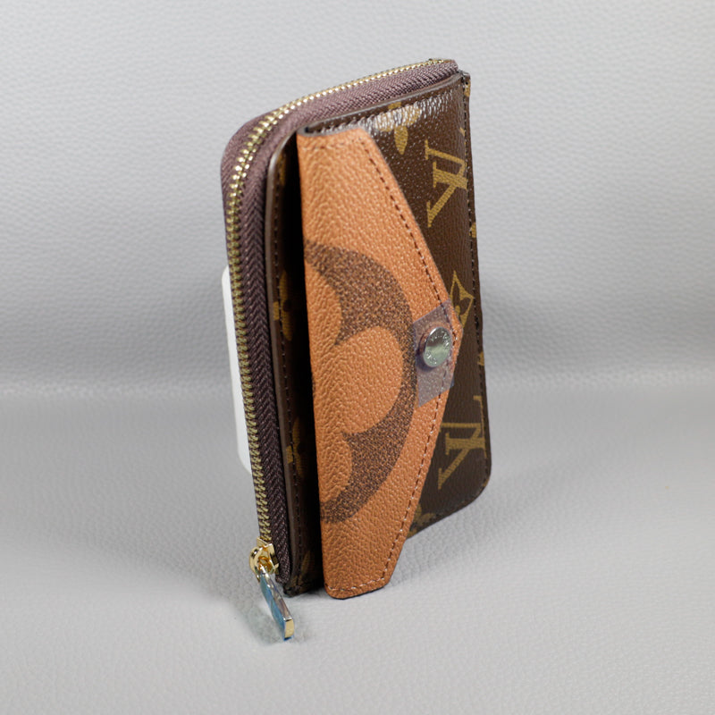 Louis Vuitton Wallet Card Holder Accent Monogram Zipper Wallet
