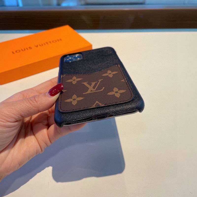 LV iPhone Case Monogram Card Leather Slot for iPhone
