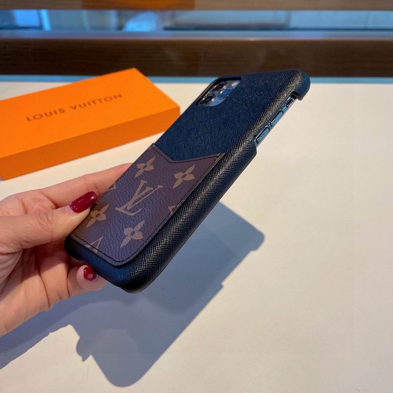 LV iPhone Case Monogram Card Leather Slot for iPhone