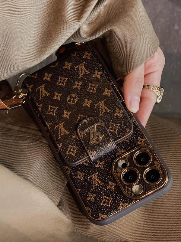 LV Case iPhone 15 Pro Max Detachable Belt Crossbody Style