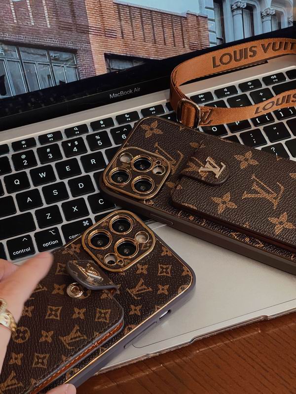 LV Case iPhone 15 Pro Max Detachable Belt Crossbody Style