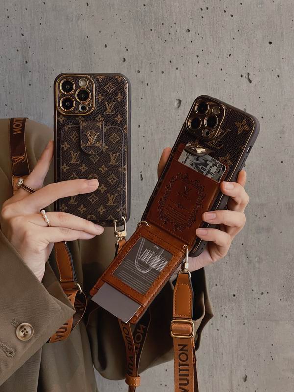 LV Case iPhone 15 Pro Max Detachable Belt Crossbody Style