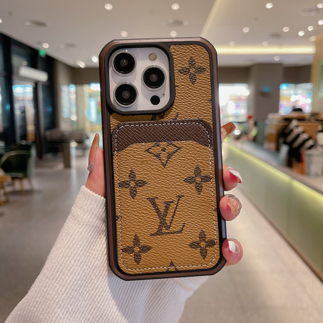 Louis Vuitton Phone Case Card Holder Fashion Leather for iPhone