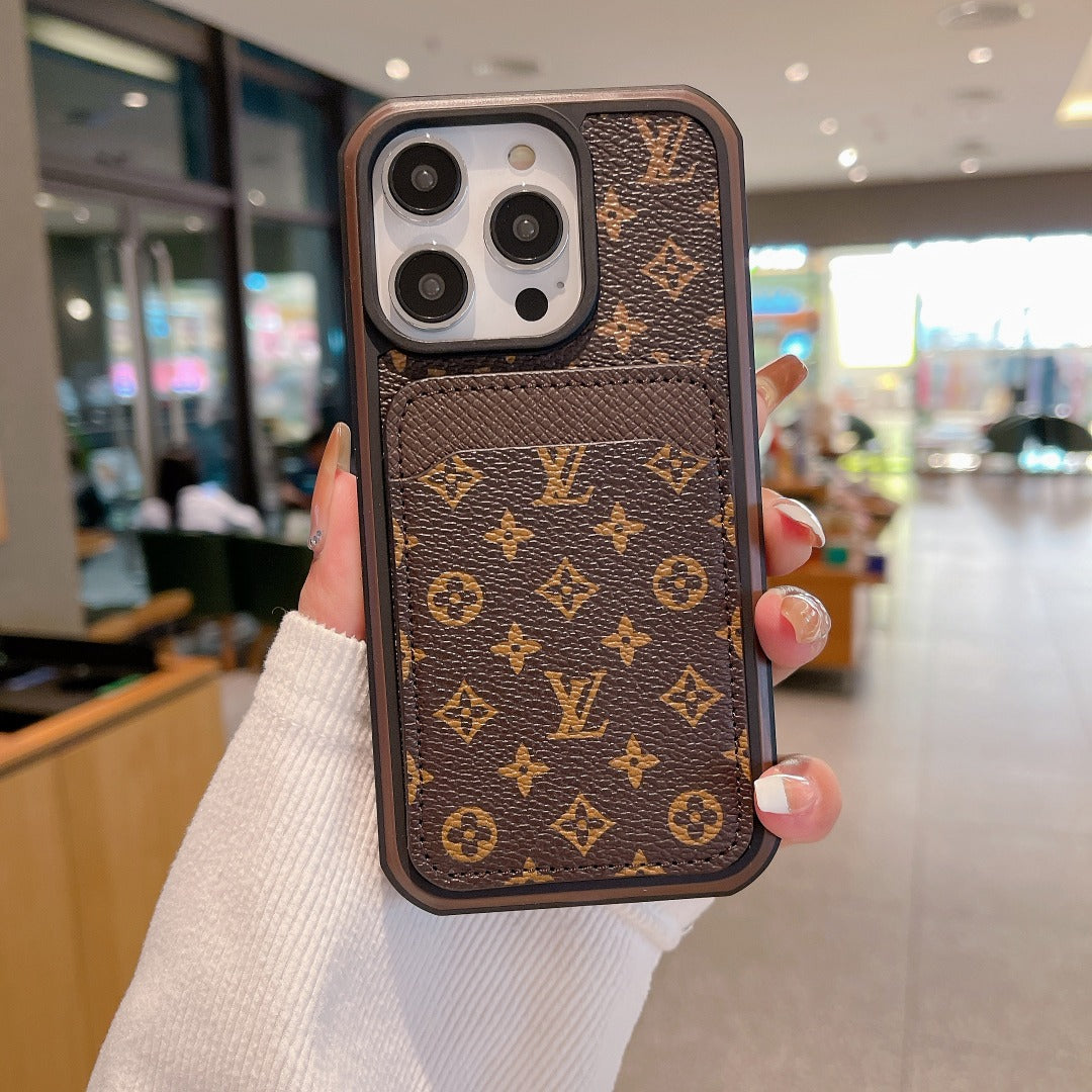 Louis Vuitton Phone Case Card Holder Fashion Leather for iPhone
