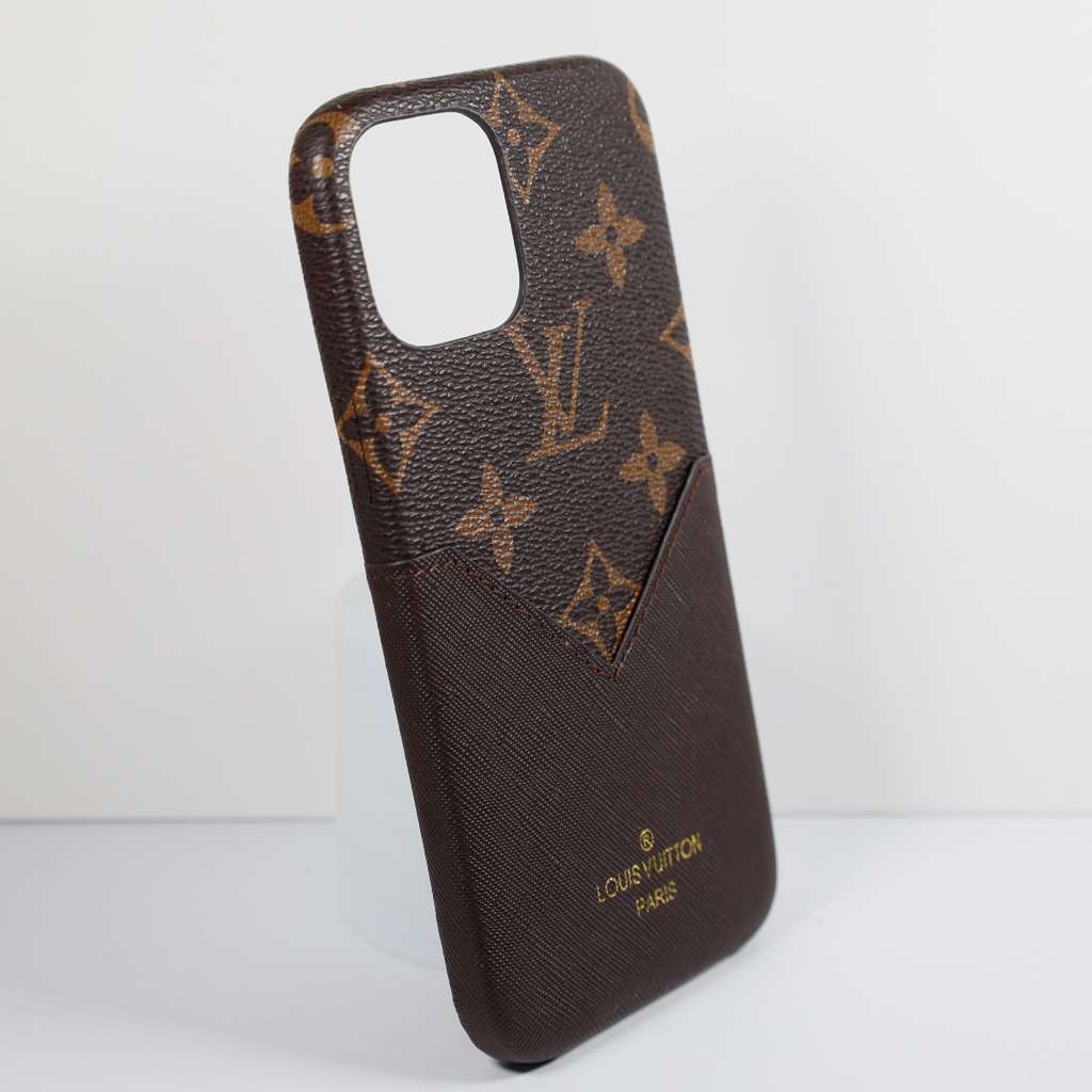 LV Card Holder iPhone Case Brown iPhone X 11 12 13 14 Pro Max