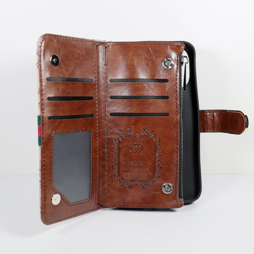 Gucci Wallet Phone Case Case Zipper Wallet Kickstand for iPhone