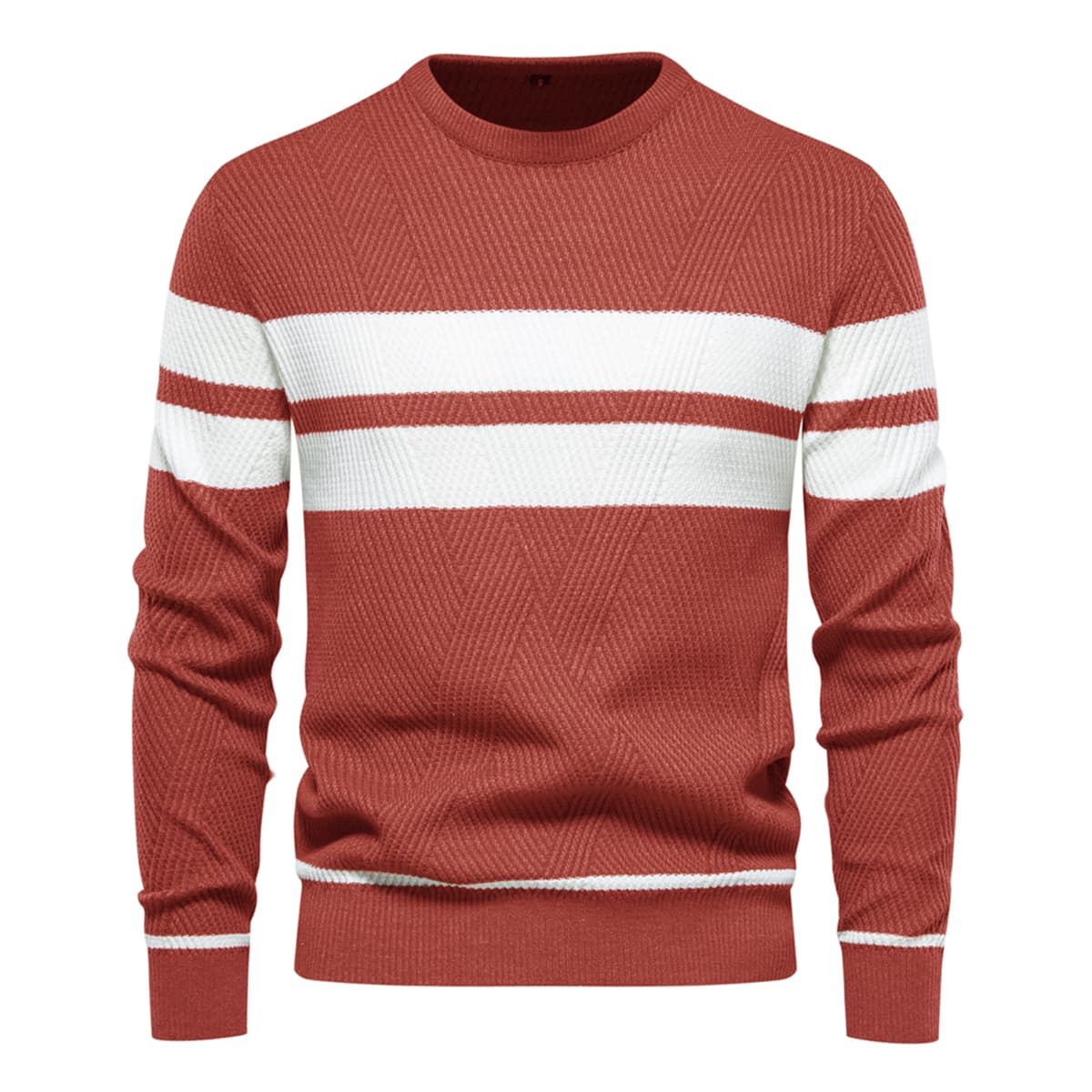 Men’s Cotton Crewneck Striped Sweater