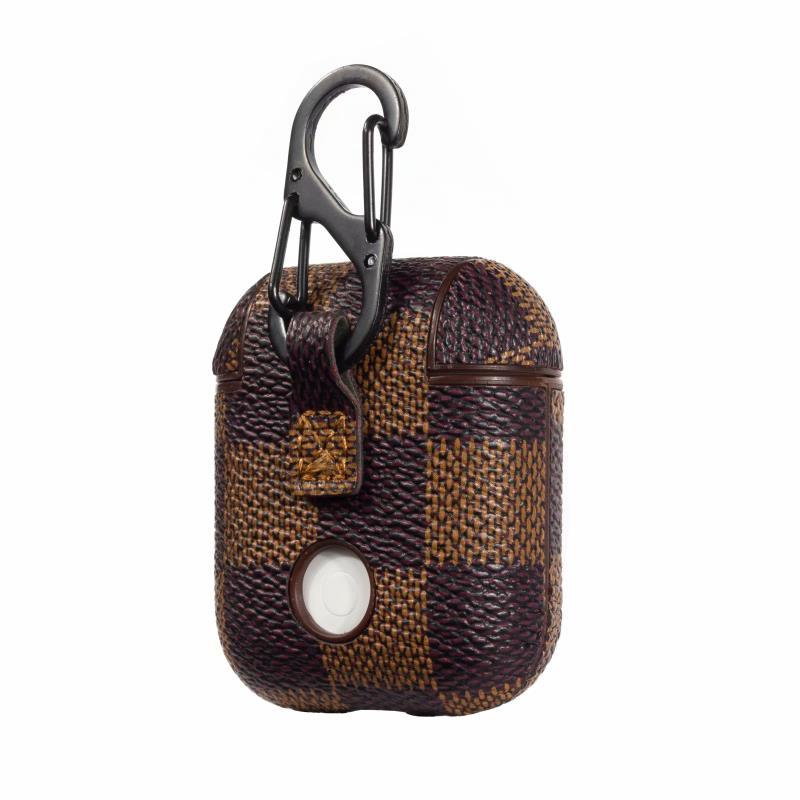 Brown Checkered Designer AirPods Case for 12
