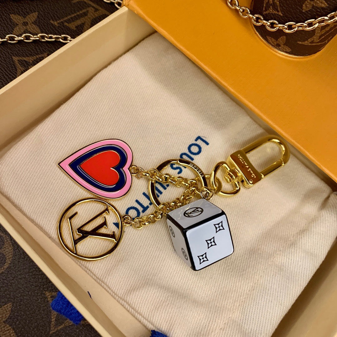 Heart and Cube Luxury Key Chain HandBag Charm