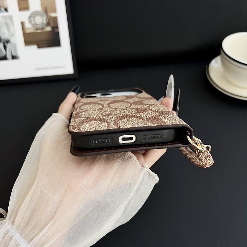 Leather Flip iPhone Case With Card Holder
