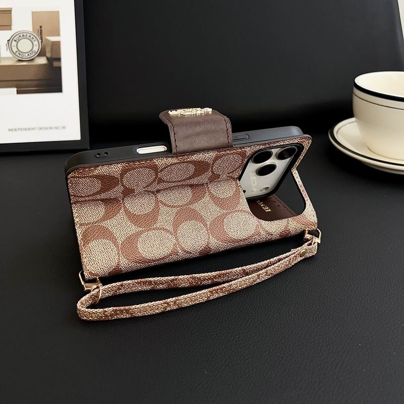 Leather Flip iPhone Case With Card Holder