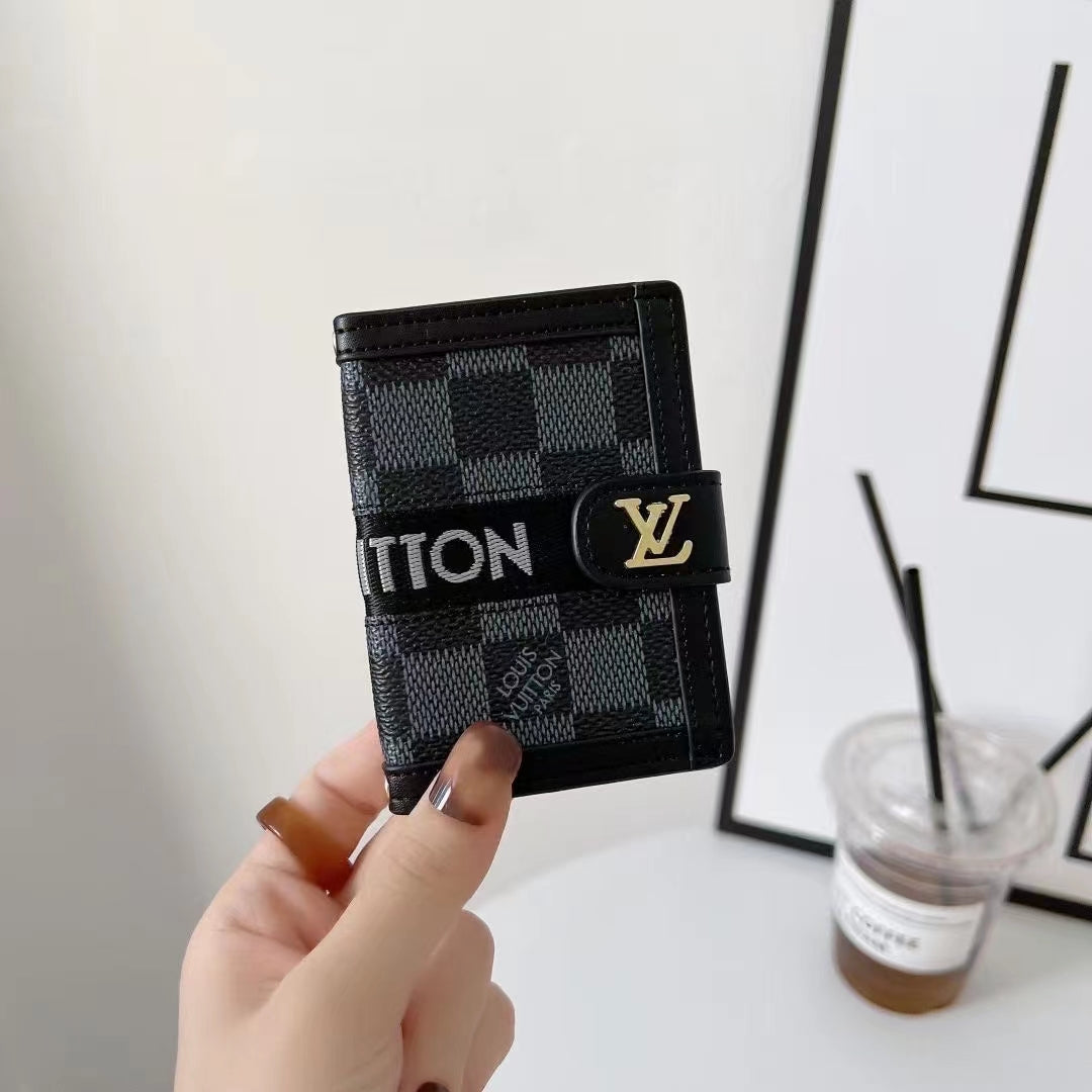 Designer Card Holder Wallet Button Closure