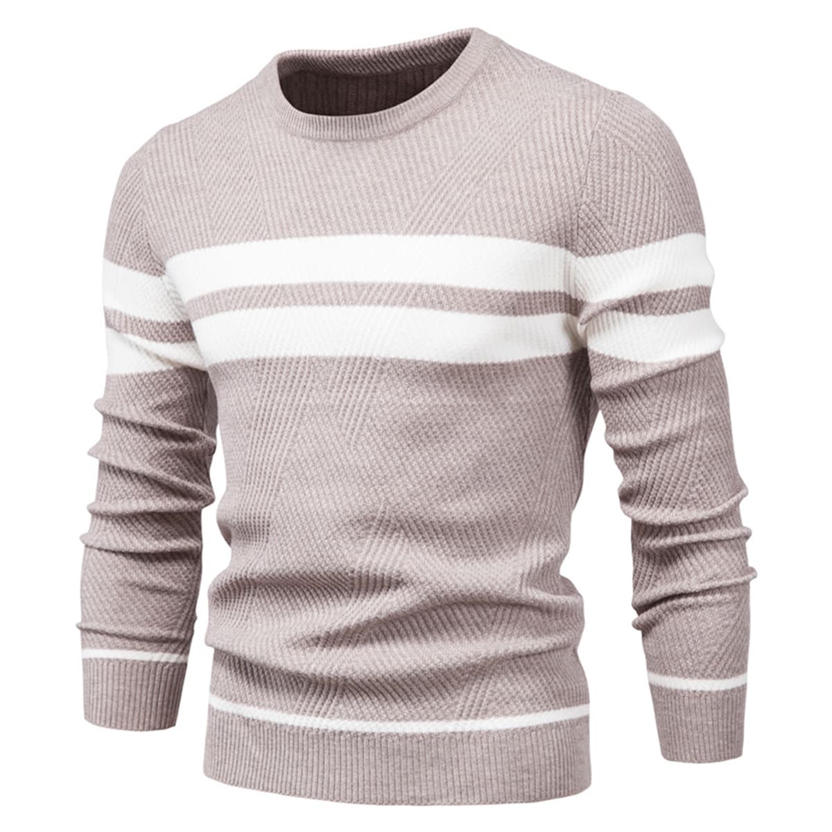 Men’s Cotton Crewneck Striped Sweater