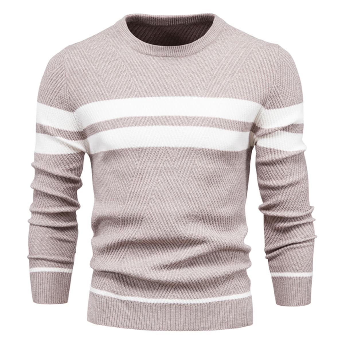 Men’s Cotton Crewneck Striped Sweater