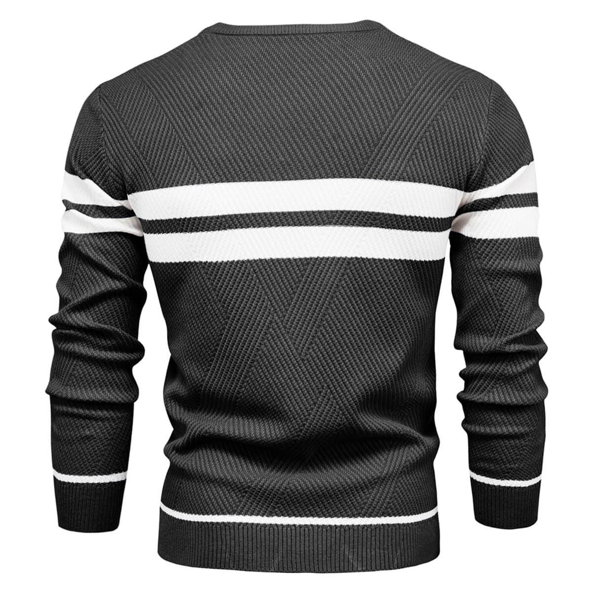 Men’s Cotton Crewneck Striped Sweater