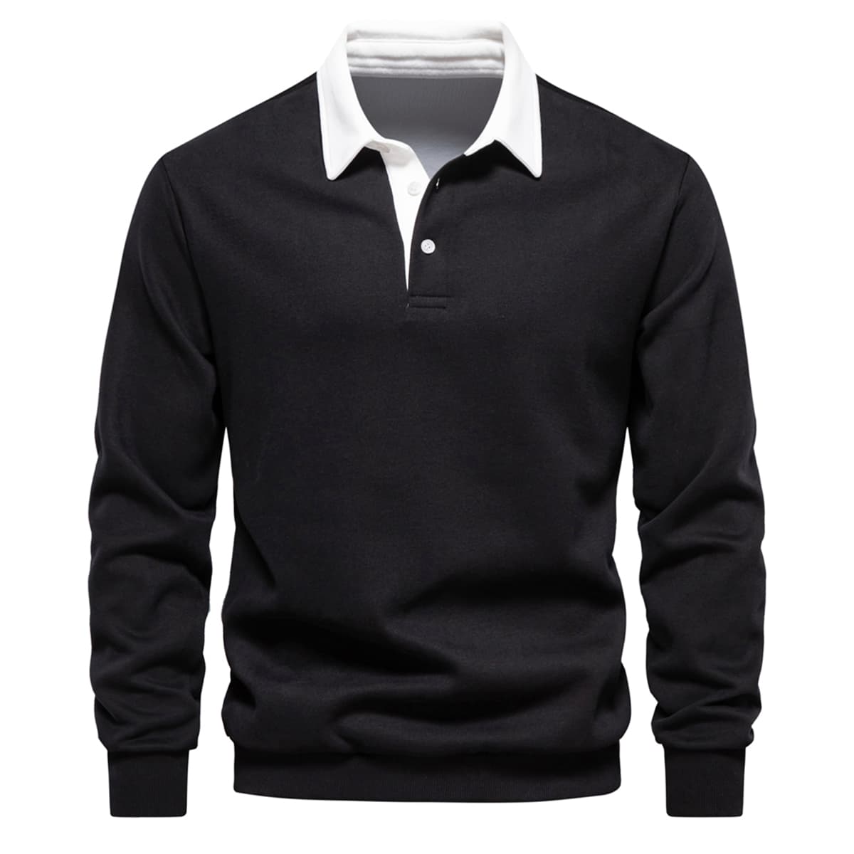 Men’s Long Sleeve Polo Collar Sweatshirt