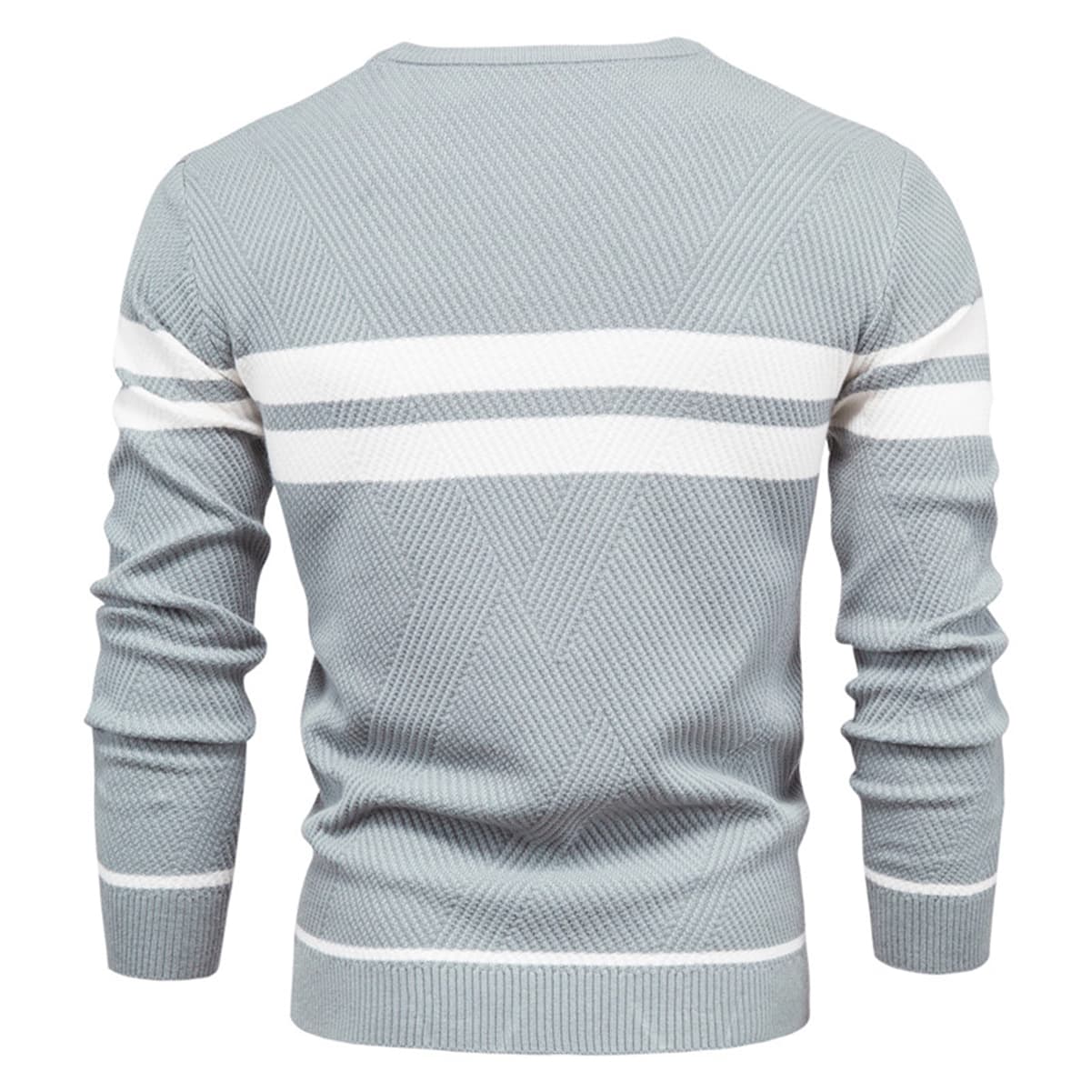 Men’s Cotton Crewneck Striped Sweater