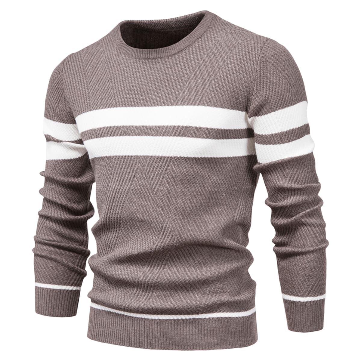 Men’s Cotton Crewneck Striped Sweater