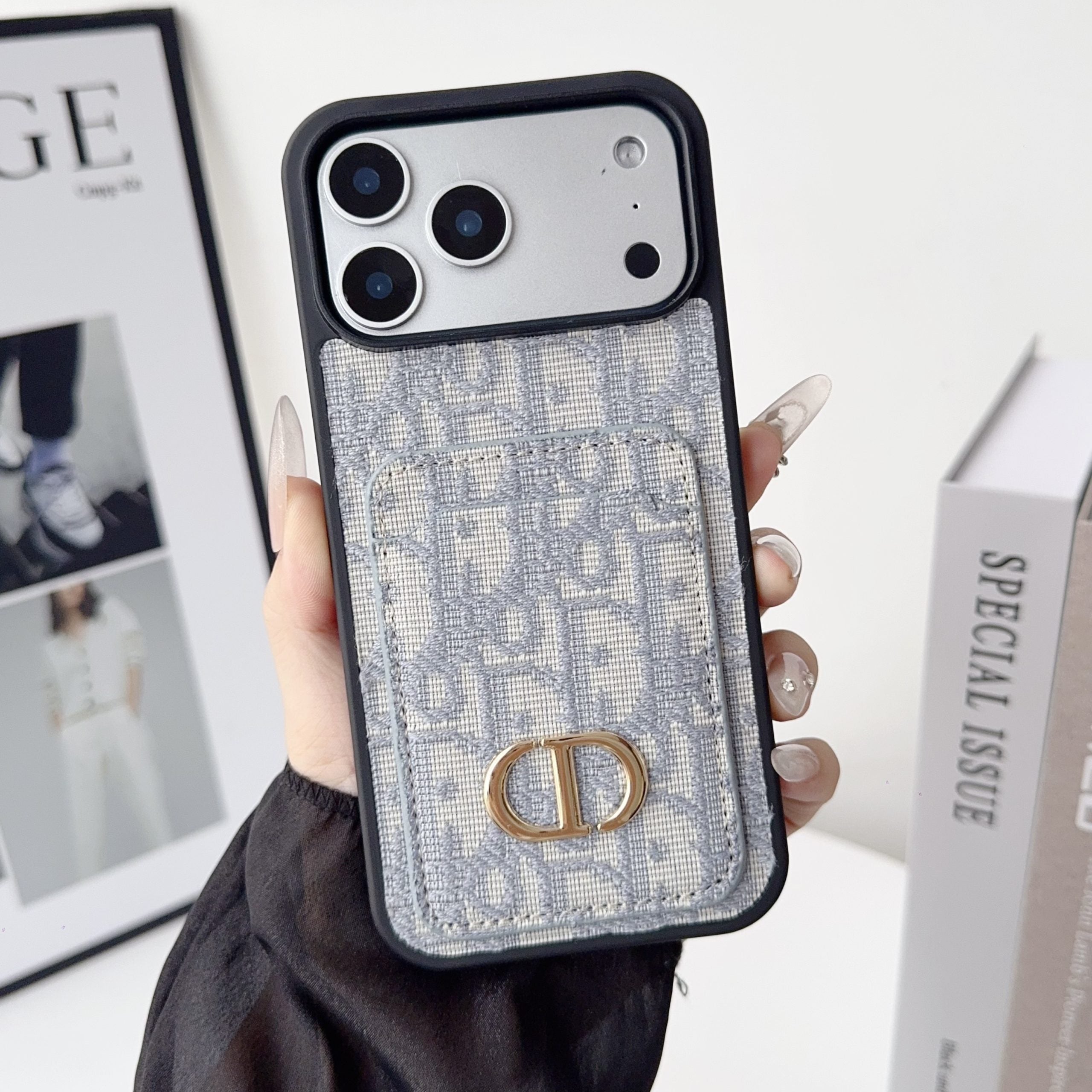 Dior Phone Case Card Holder for iPhone 17 Series