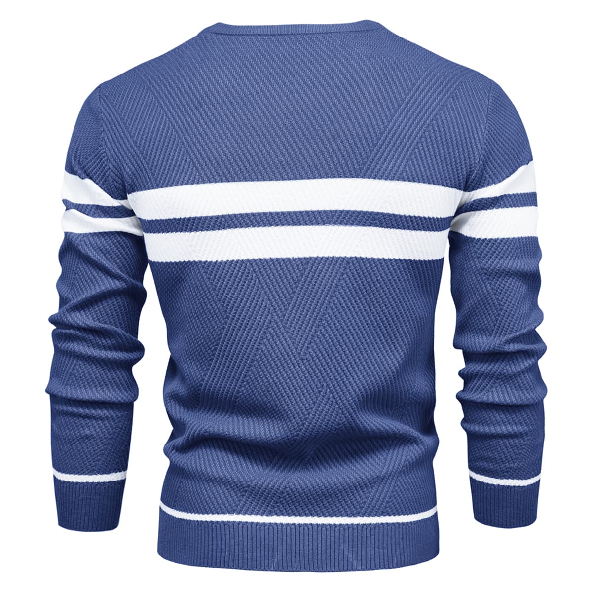Men’s Cotton Crewneck Striped Sweater