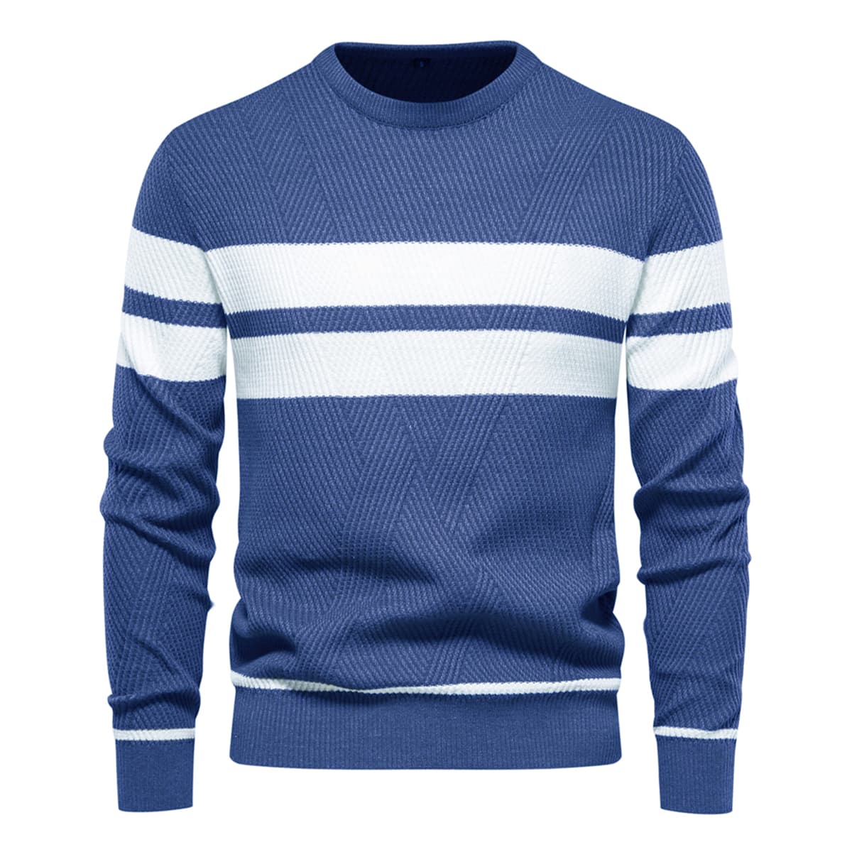 Men’s Cotton Crewneck Striped Sweater