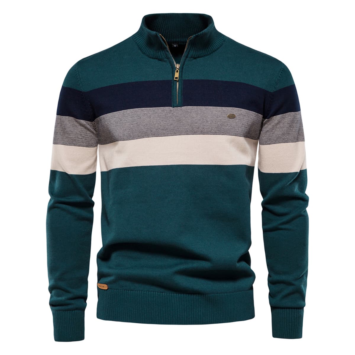 Men’s Classic Colorblock Half-Zip Sweater