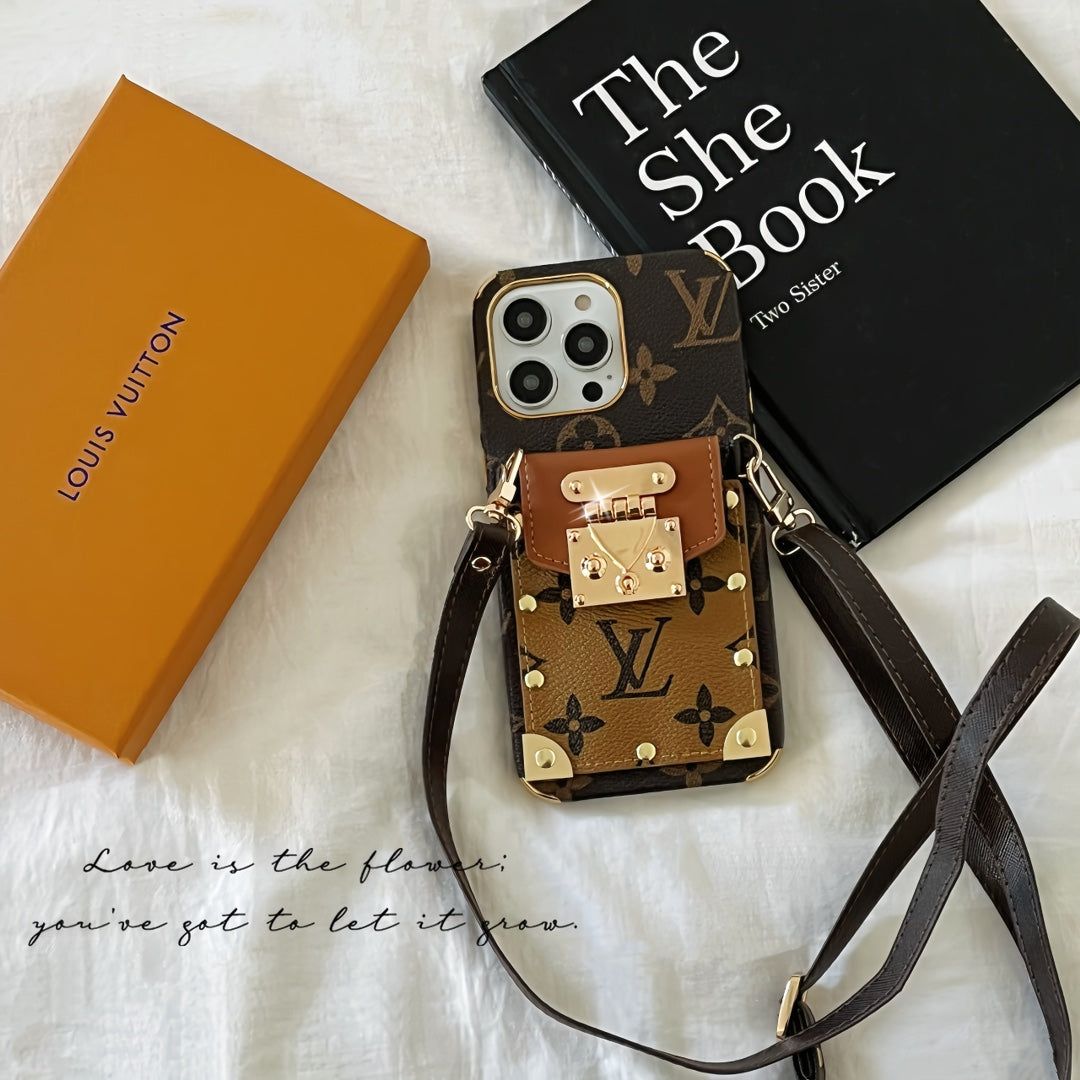 LV Phone Case Crossbody Lanyard Card Slot for iPhone