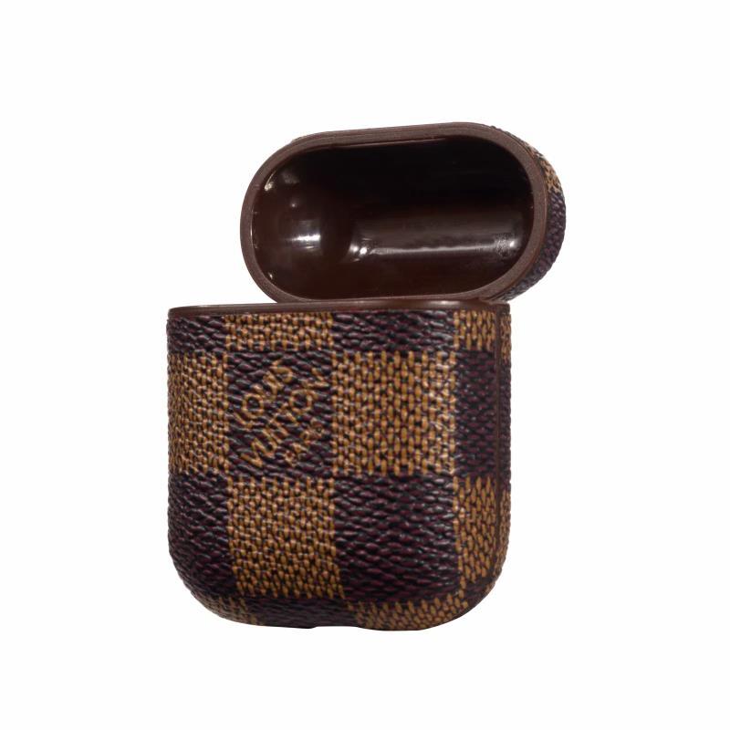 Brown Checkered Designer AirPods Case for 12