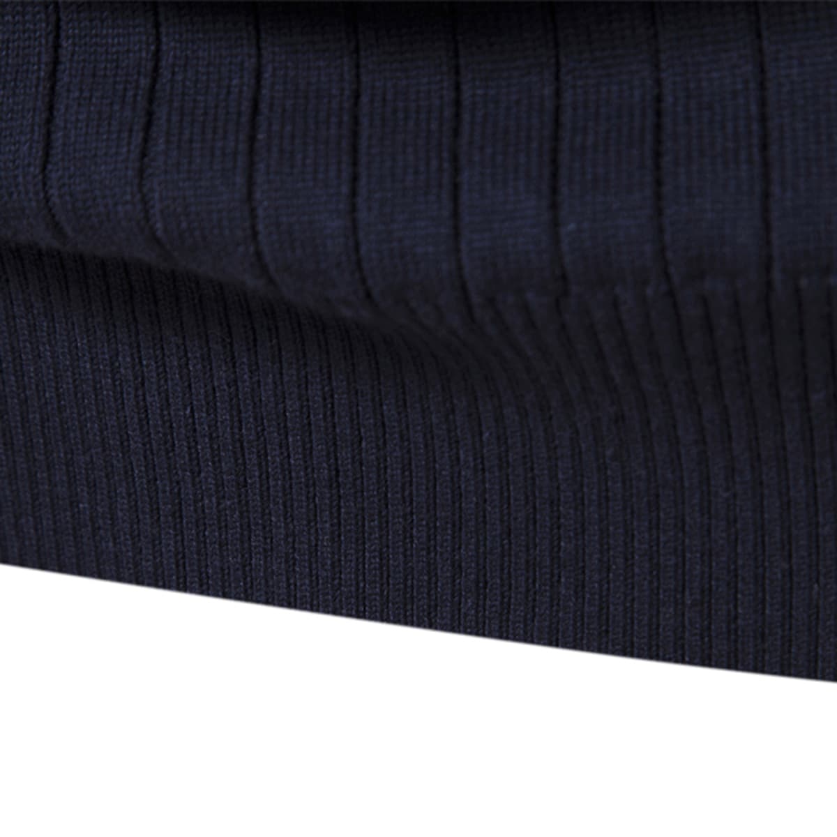 Men’s Half-Zip Striped Knit Sweater