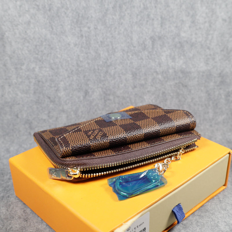 Louis Vuitton Card Wallet Carabiner Brown Checkered