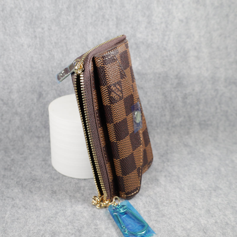 Louis Vuitton Card Wallet Carabiner Brown Checkered